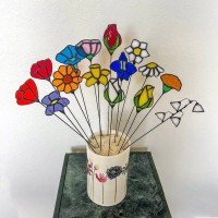Stained Glass Long Stem Birth Flowers Mother's Day Gift