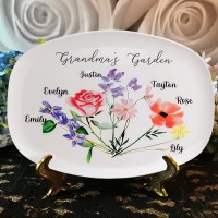 Personalized Grandma's Garden Plate With Grandkids Names Mother's Day